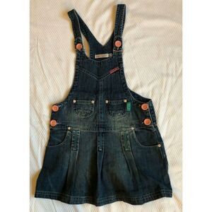 Petit Patapon Blue Denim Overall Skirt Girls Size 5-6